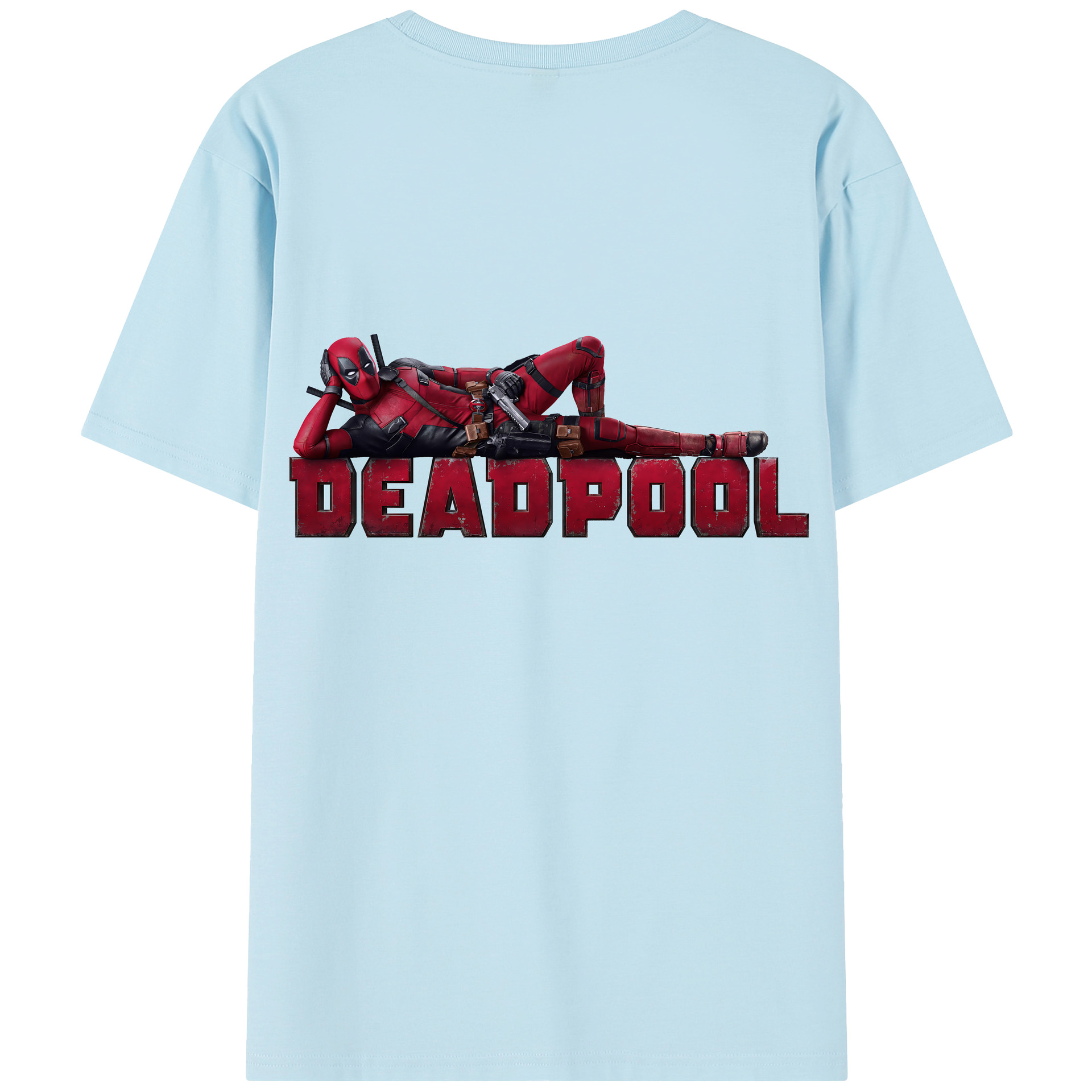（画像用） Deadpool デッドプール 綿100％半袖Tシャツ（背面プリント）